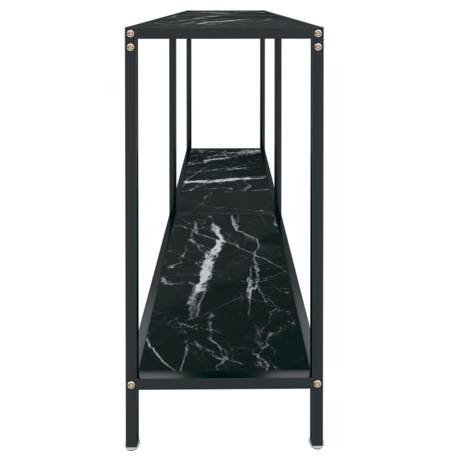 Mesa de consola vidrio templado negro 140x35x75,5