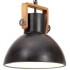 Lámpara colgante industrial redonda 25 W negra 30 cm