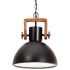 Lámpara colgante industrial redonda 25 W negra 30 cm
