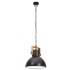 Lámpara colgante industrial redonda 25 W negra 30 cm