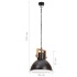 Lámpara colgante industrial redonda 25 W negra 30 cm