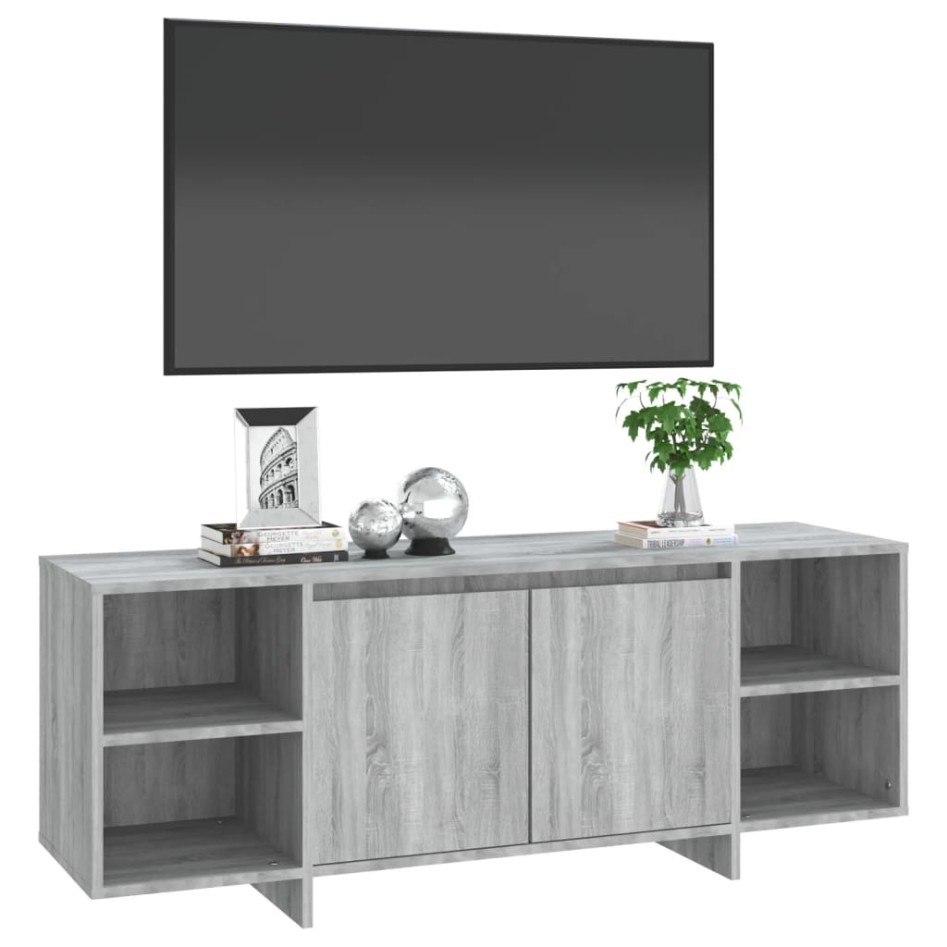 Mueble de TV madera de ingeniería gris Sonoma 130x35x50