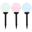 Lámparas solares esféricas de exterior 3 uds LED RGB 20 cm