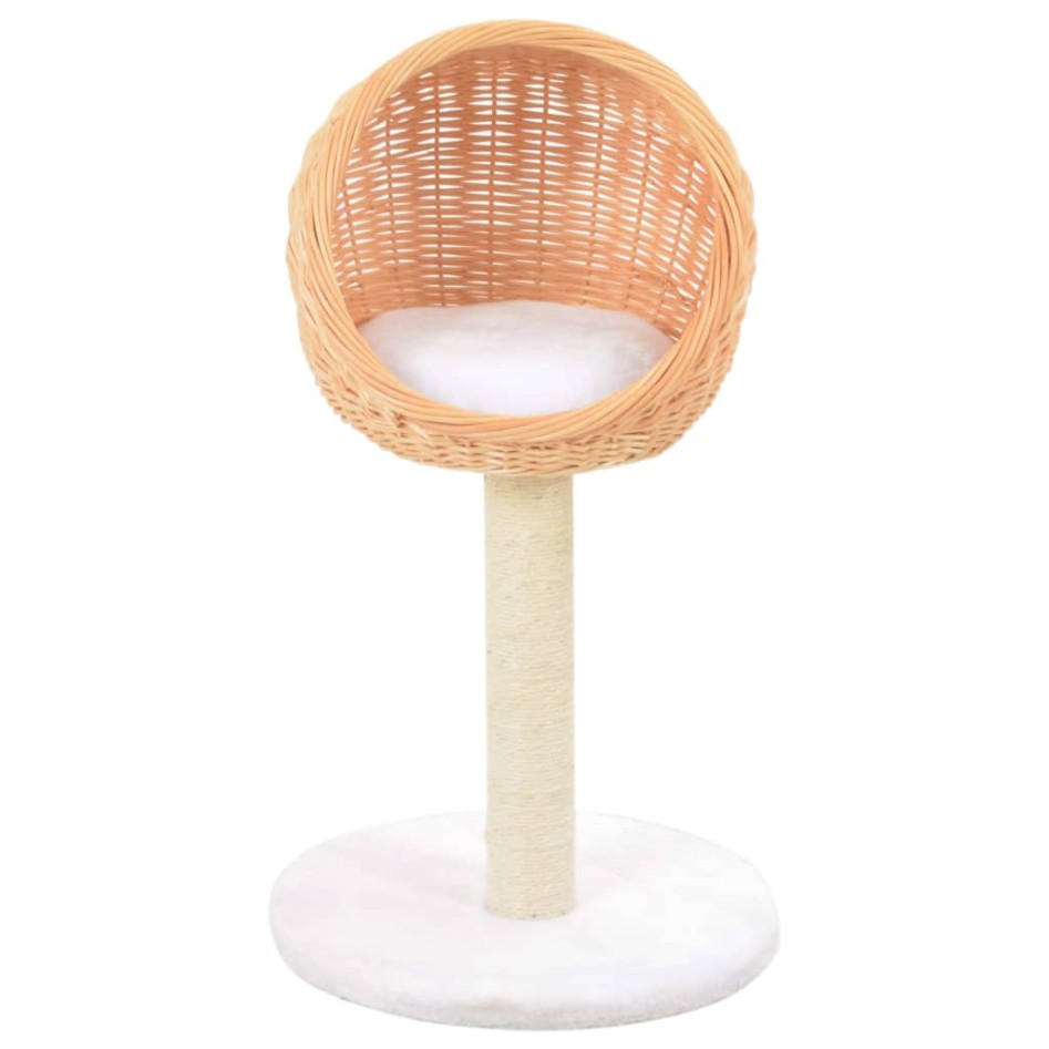 Rascador para gatos con poste de sisal madera natural de