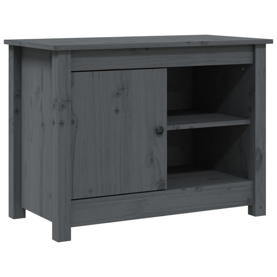 Mueble de TV de madera maciza de pino gris 70x36,5x52