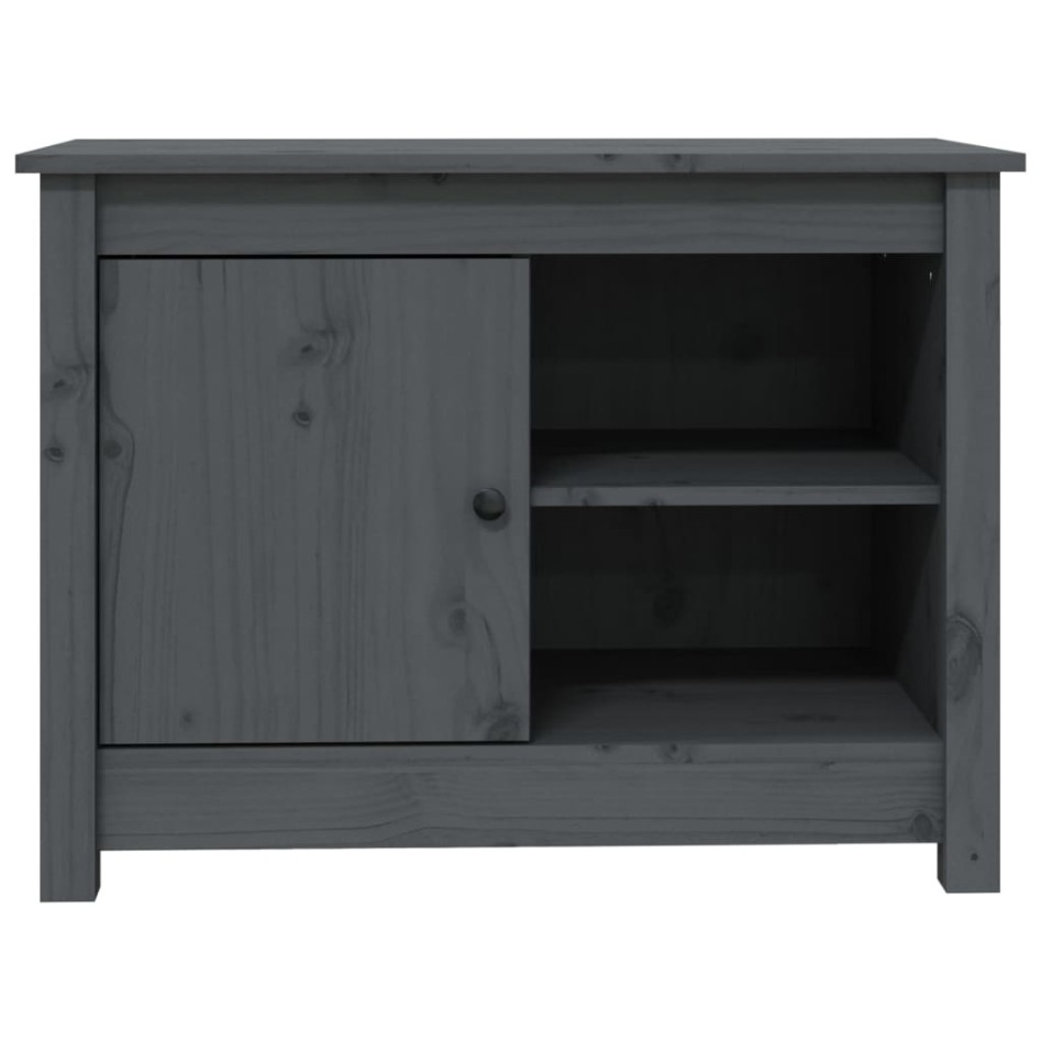 Mueble de TV de madera maciza de pino gris 70x36,5x52
