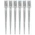 Picas de tierra 6 uds acero galvanizado plateado 7x7x75