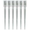 Picas de tierra 6 uds acero galvanizado plateado 7x7x75 cm