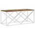 Mesa de centro acero inoxidable y madera maciza