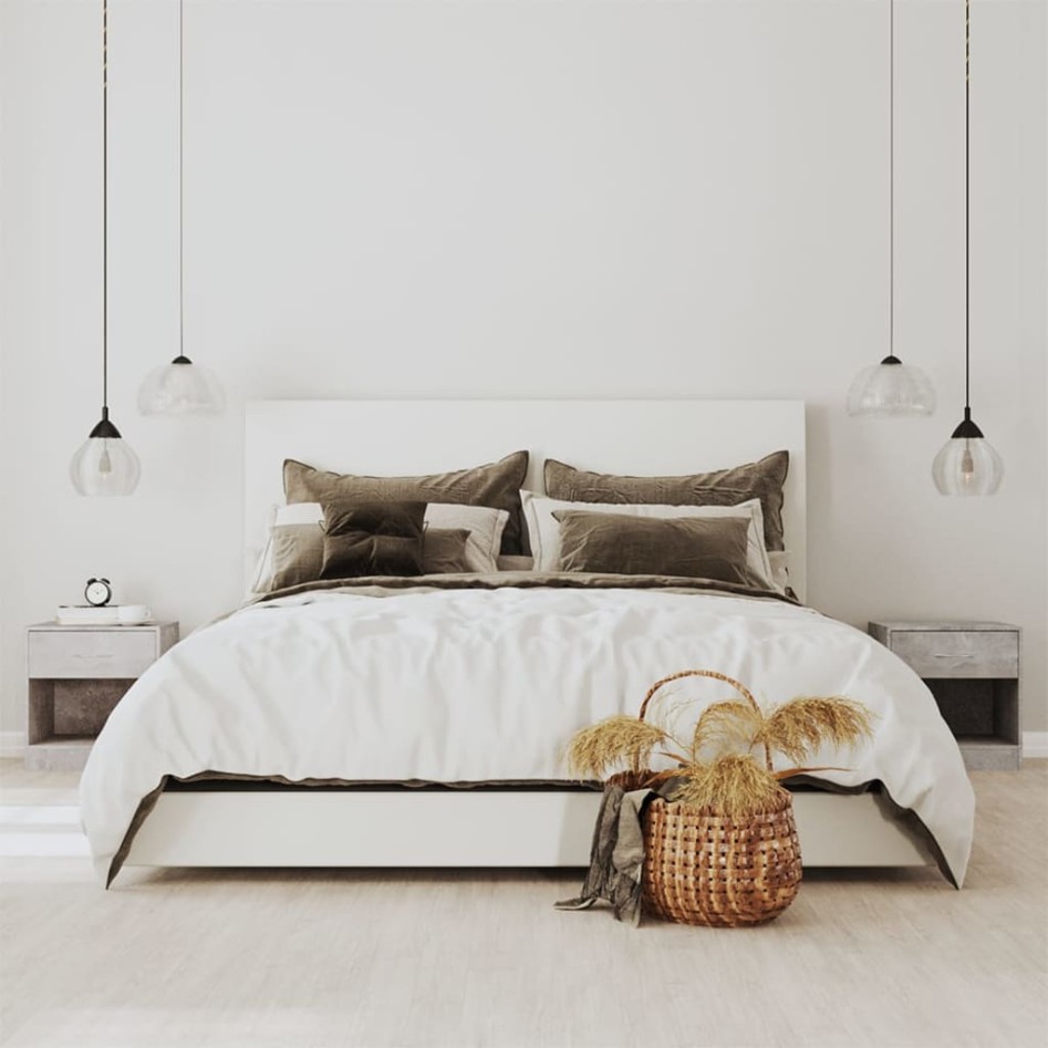 Mesitas de noche 2 unidades con cajón gris