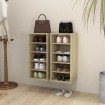 Muebles zapateros 2 uds contrachapado roble Sonoma 31,5x35x70cm