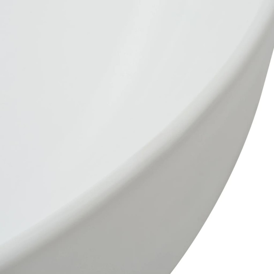 Lavabo redondo de cerámica blanco 41,5x13,5