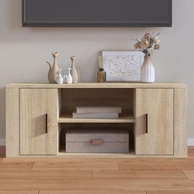 Mueble para TV madera contrachapada color roble 100x35x40