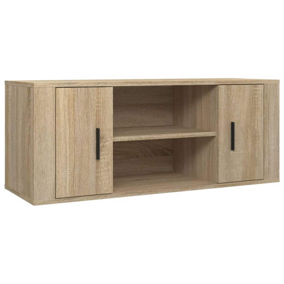 Mueble para TV madera contrachapada color roble 100x35x40