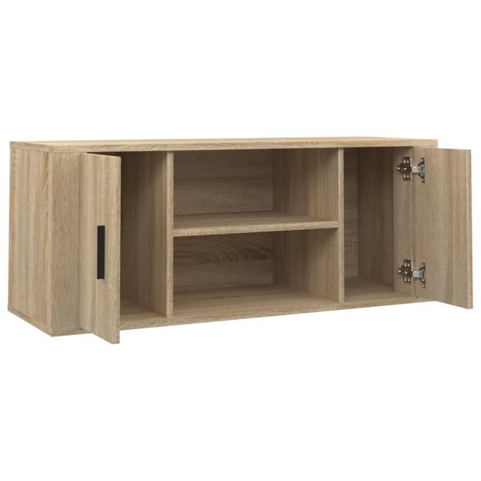 Mueble para TV madera contrachapada color roble 100x35x40