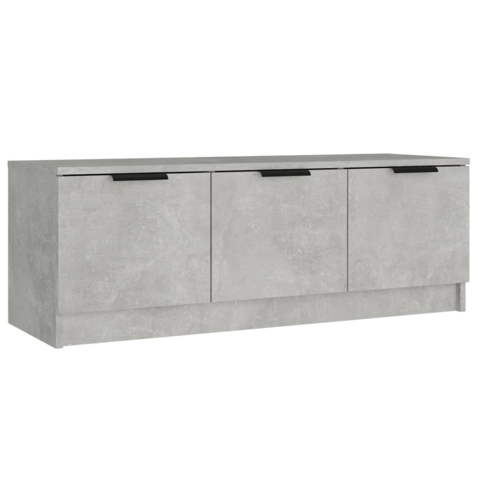 Mueble de TV madera contrachapada gris hormigón 102x35x36,5