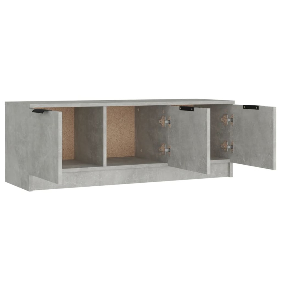 Mueble de TV madera contrachapada gris hormigón 102x35x36,5