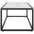 Mesa de centro negra con vidrio de mármol blanco 100x50x35