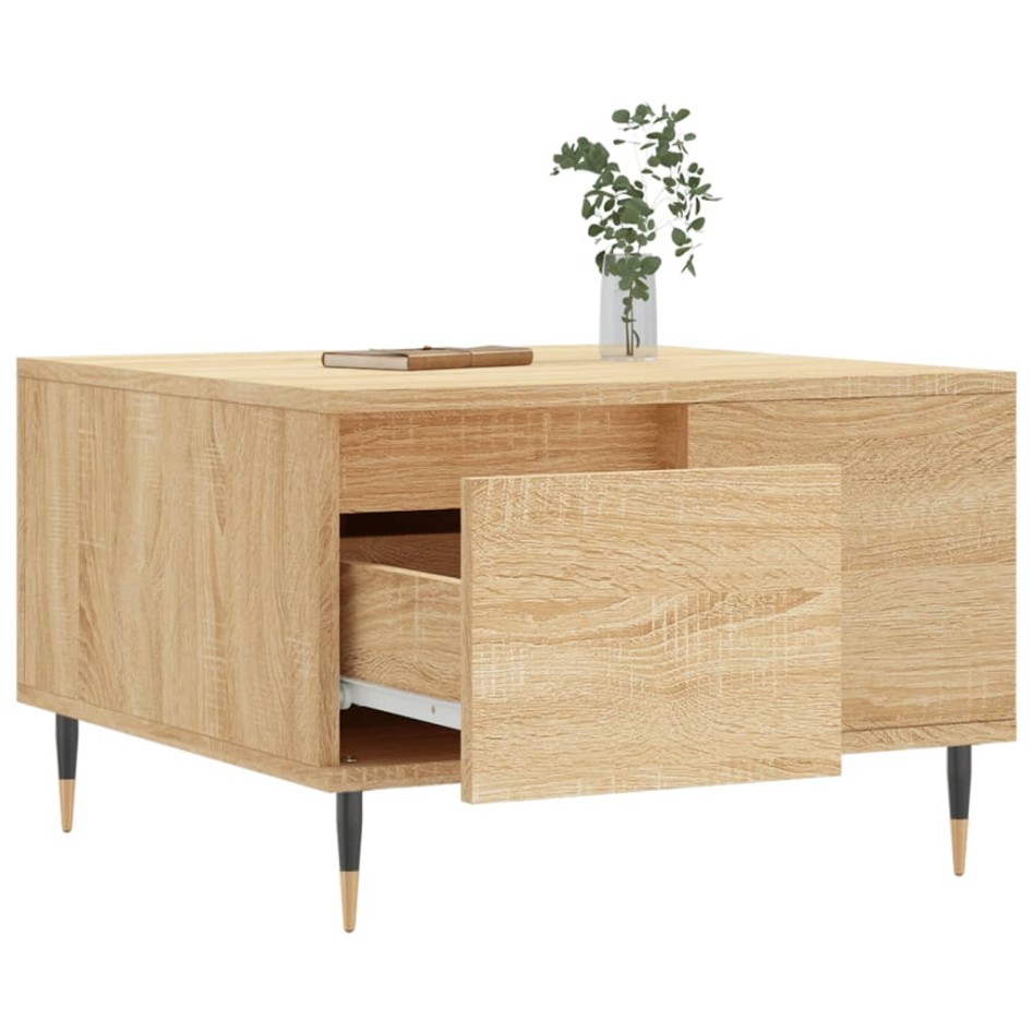Mesa de centro madera contrachapada roble Sonoma 55x55x36,5