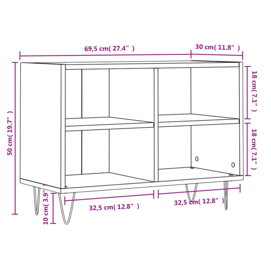 Mueble de TV madera de ingeniería roble Sonoma 69,5x30x50