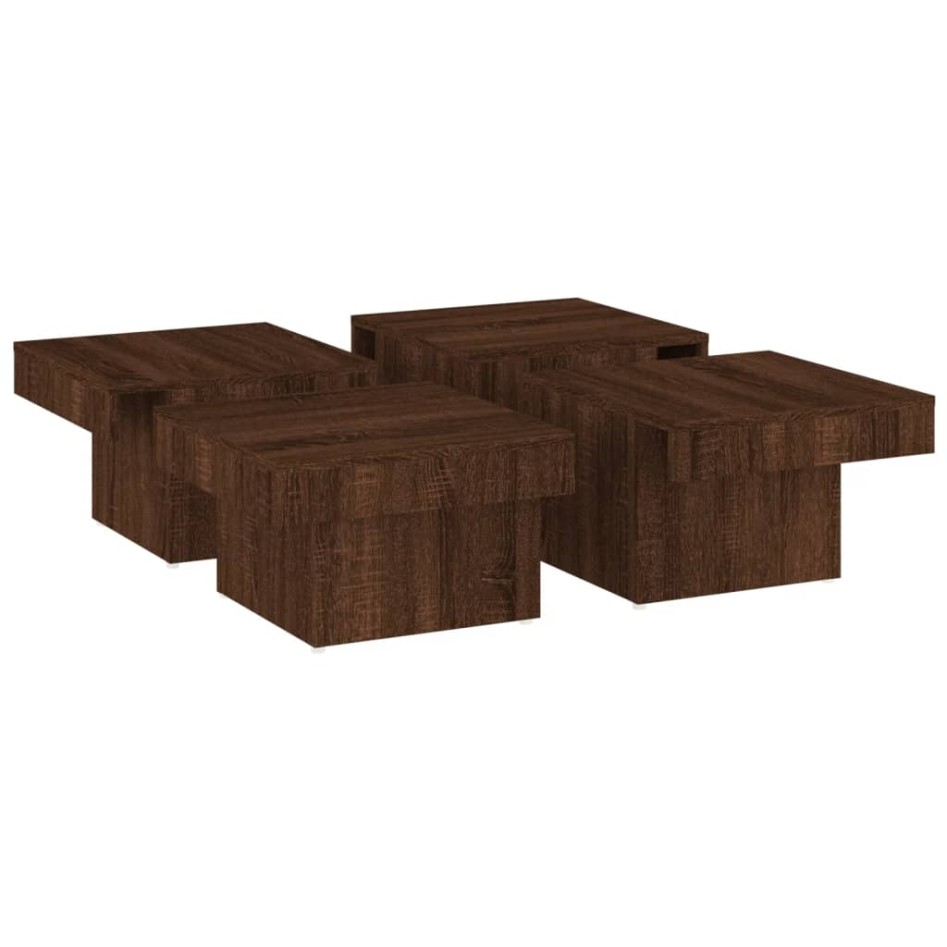 Mesa de centro de madera contrachapada roble marrón 90x90x28