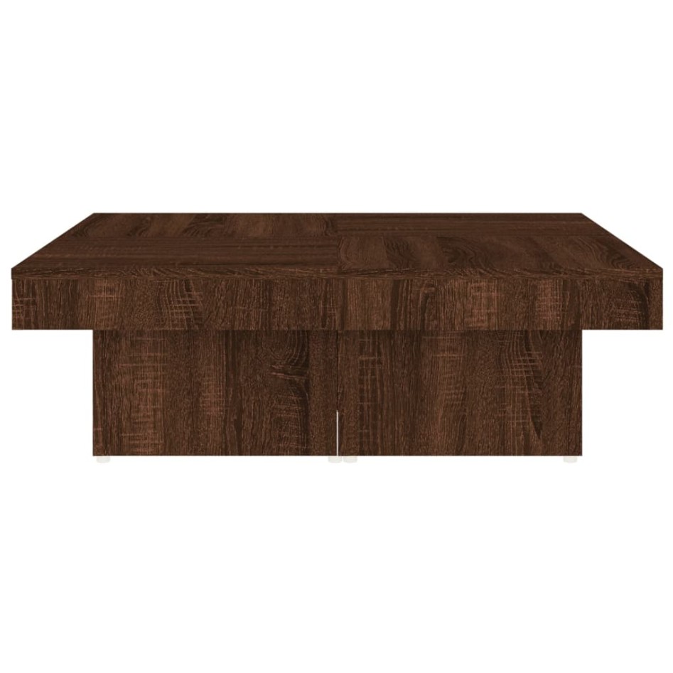 Mesa de centro de madera contrachapada roble marrón 90x90x28