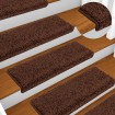 Alfombrillas de escalera 10 unidades marrón 65x21x4 cm