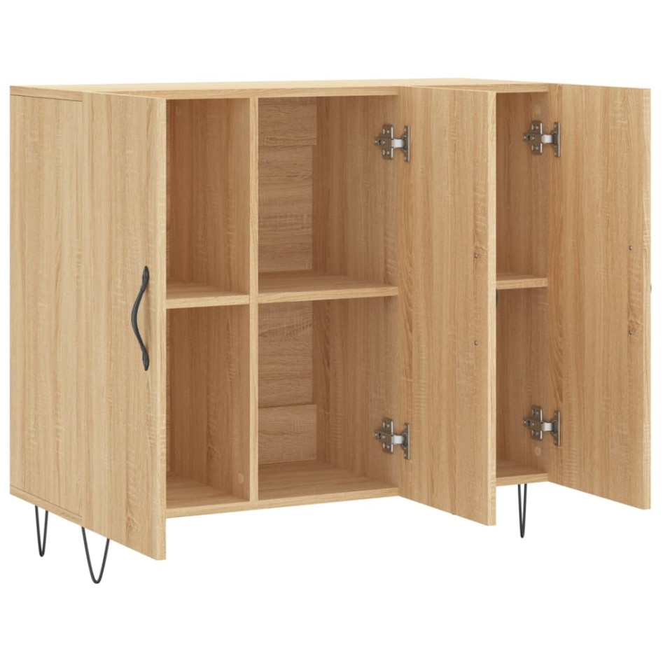 Aparador de madera de ingeniería roble Sonoma 90x34x80