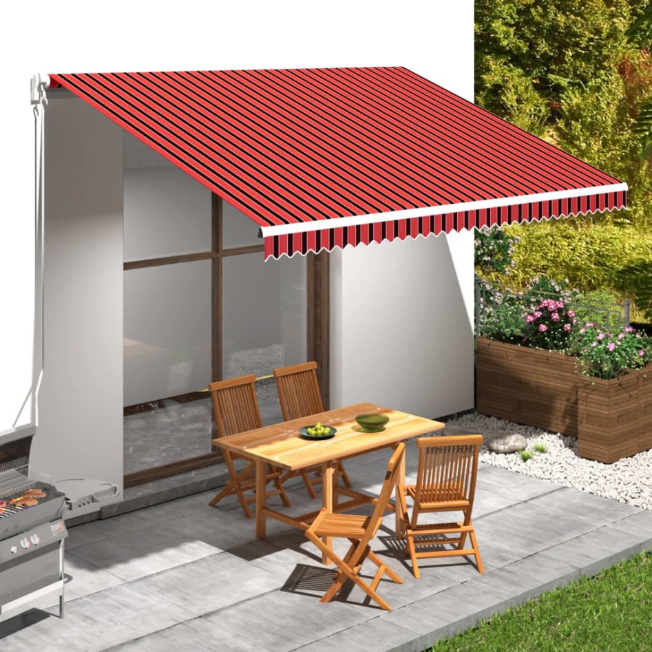 Toldo de lona naranja y marrón 450x300