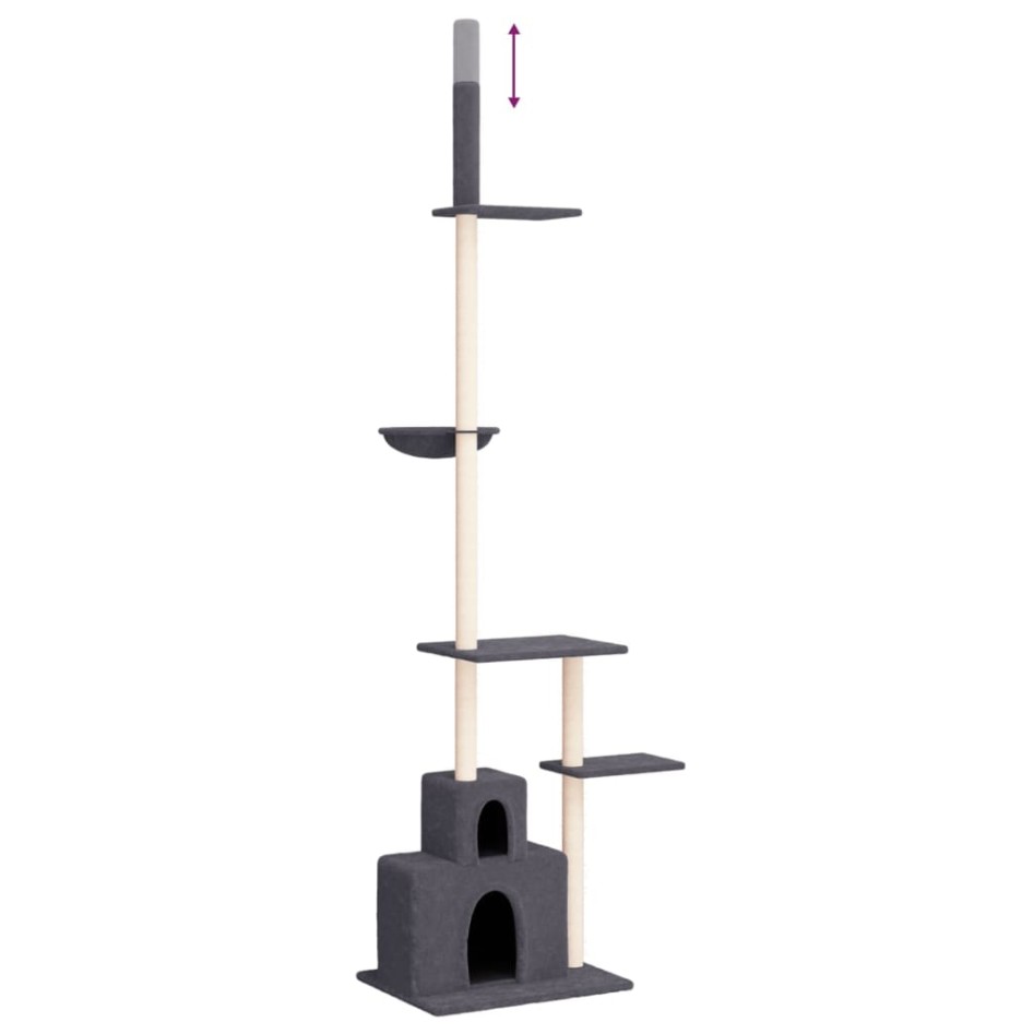 Árbol rascador gatos suelo a techo gris oscuro 250,5-276,5