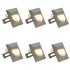 Lámparas LED de pared de jardín 6 unidades cuadrada plateada