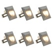 Lámparas LED de pared de jardín 6 unidades cuadrada plateada 5W