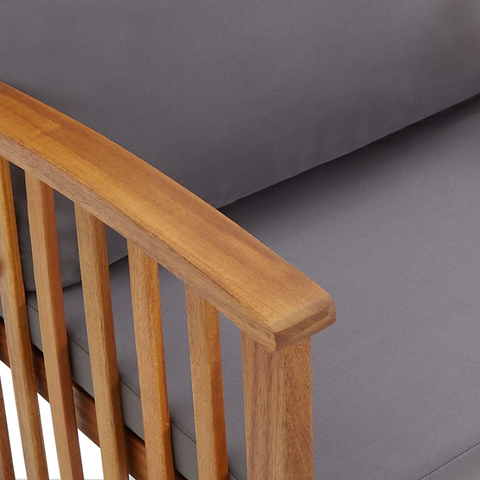 Muebles de jardín 2 piezas con cojines madera maciza de