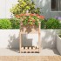 Jardinera con estante de madera maciza de pino 54x54x81