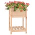 Jardinera con estante de madera maciza de pino 54x54x81