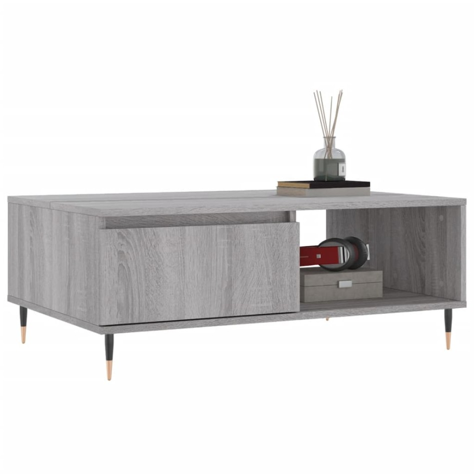 Mesa de centro madera de ingeniería gris Sonoma 90x60x35