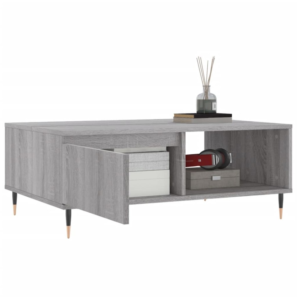 Mesa de centro madera de ingeniería gris Sonoma 90x60x35