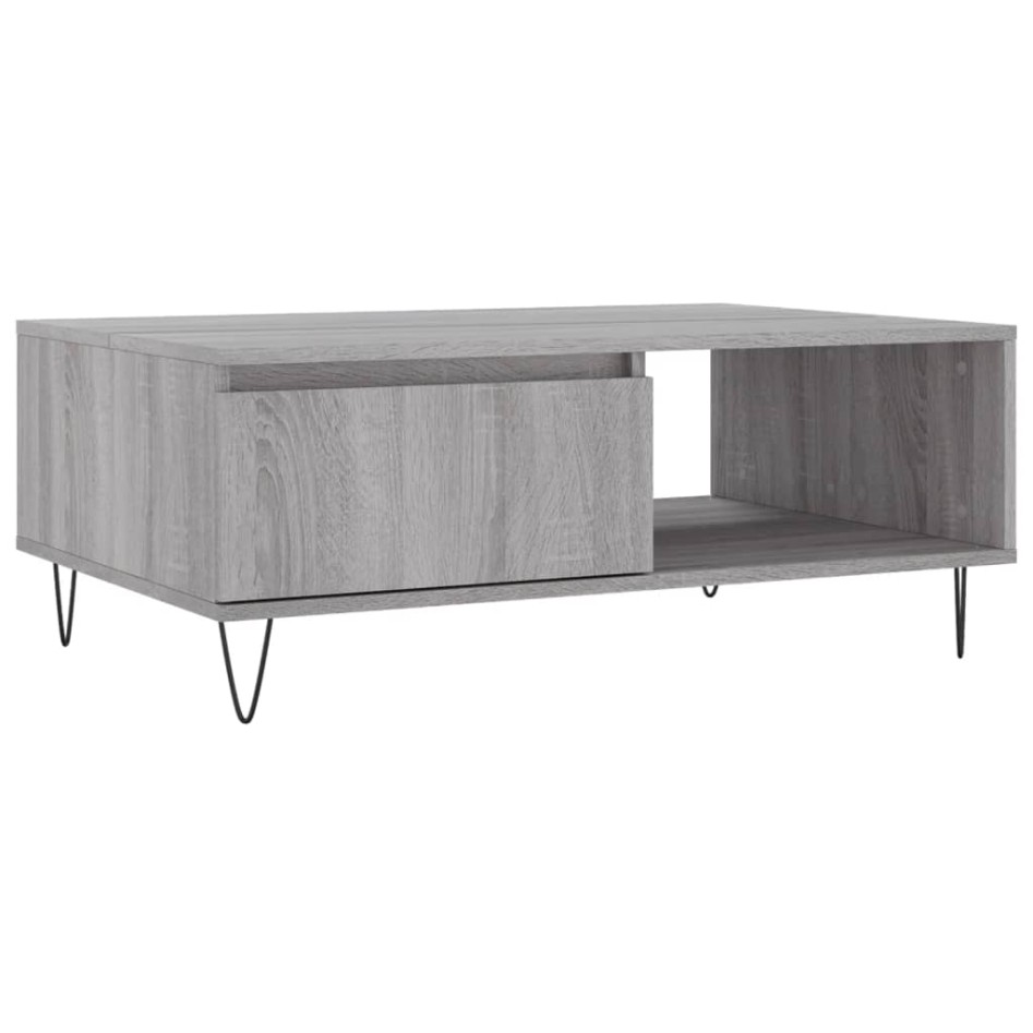 Mesa de centro madera de ingeniería gris Sonoma 90x60x35