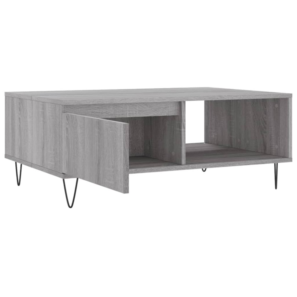 Mesa de centro madera de ingeniería gris Sonoma 90x60x35
