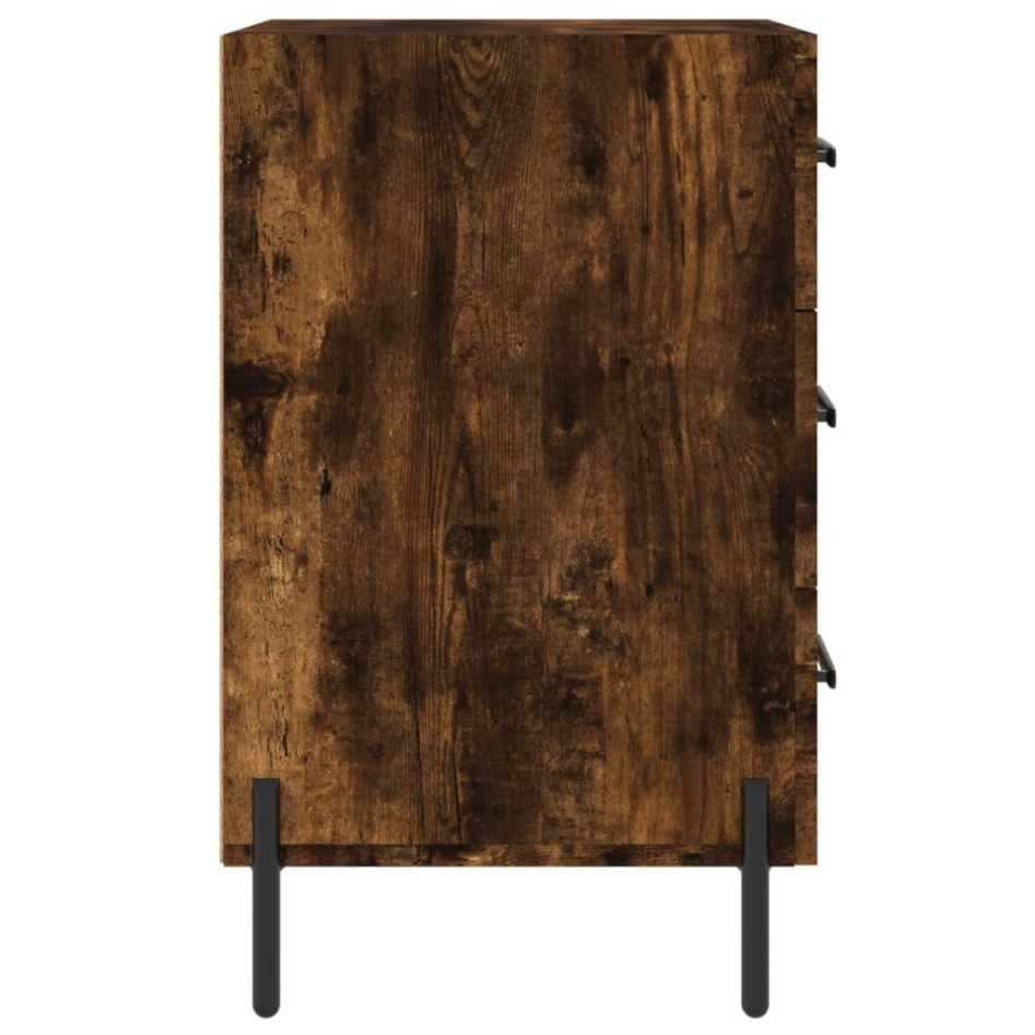 Mesita de noche madera de ingeniería roble ahumado 40x40x66