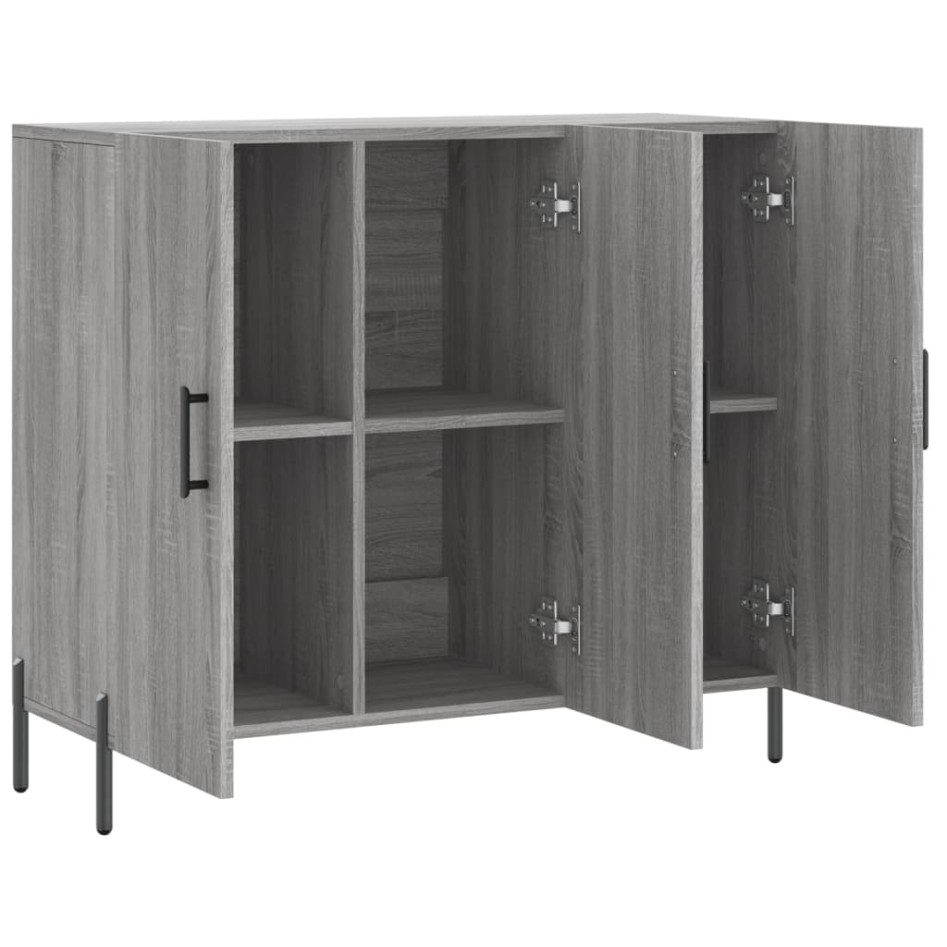 Aparador de madera de ingeniería gris Sonoma 90x34x80