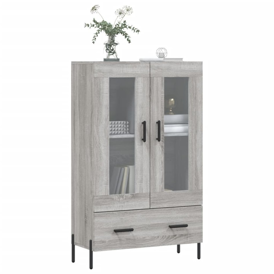 Aparador alto madera de ingeniería gris Sonoma 69,5x31x115