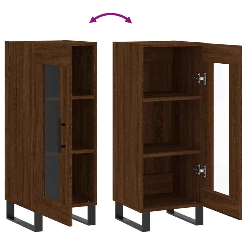 Aparador madera de ingeniería marrón roble 34,5x34x90