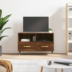 Mueble para TV madera contrachapada roble marrón 80x36x50