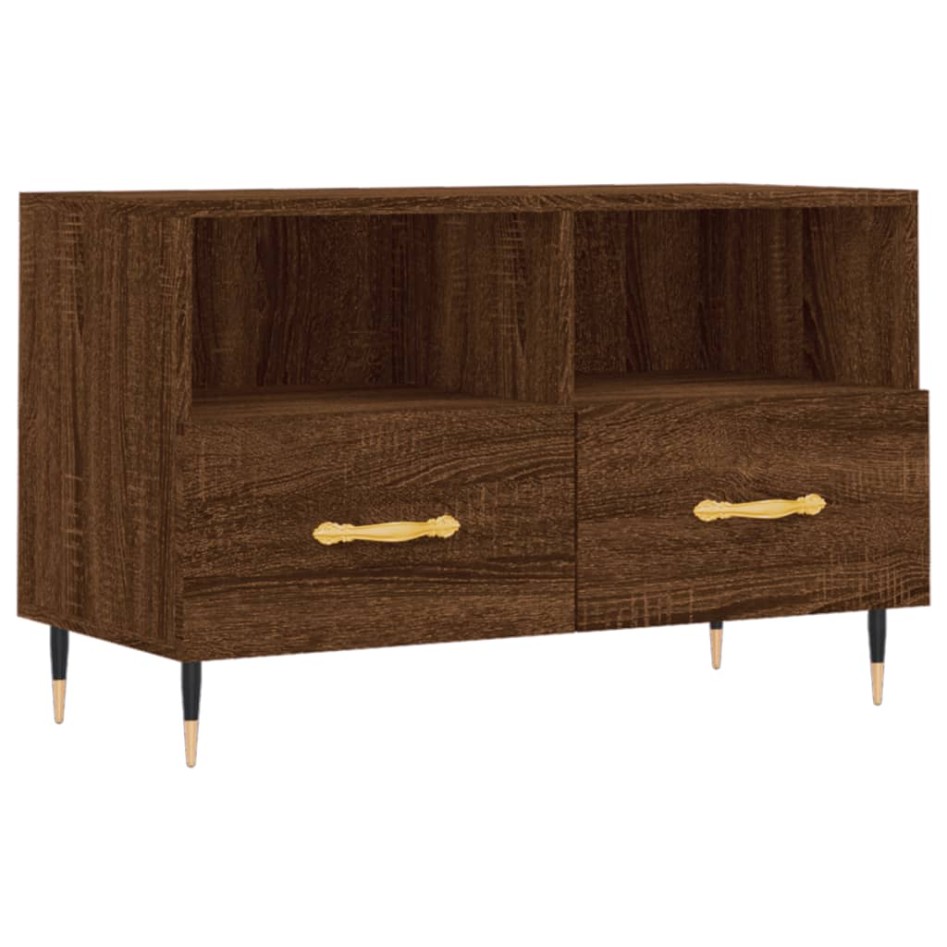 Mueble para TV madera contrachapada roble marrón 80x36x50