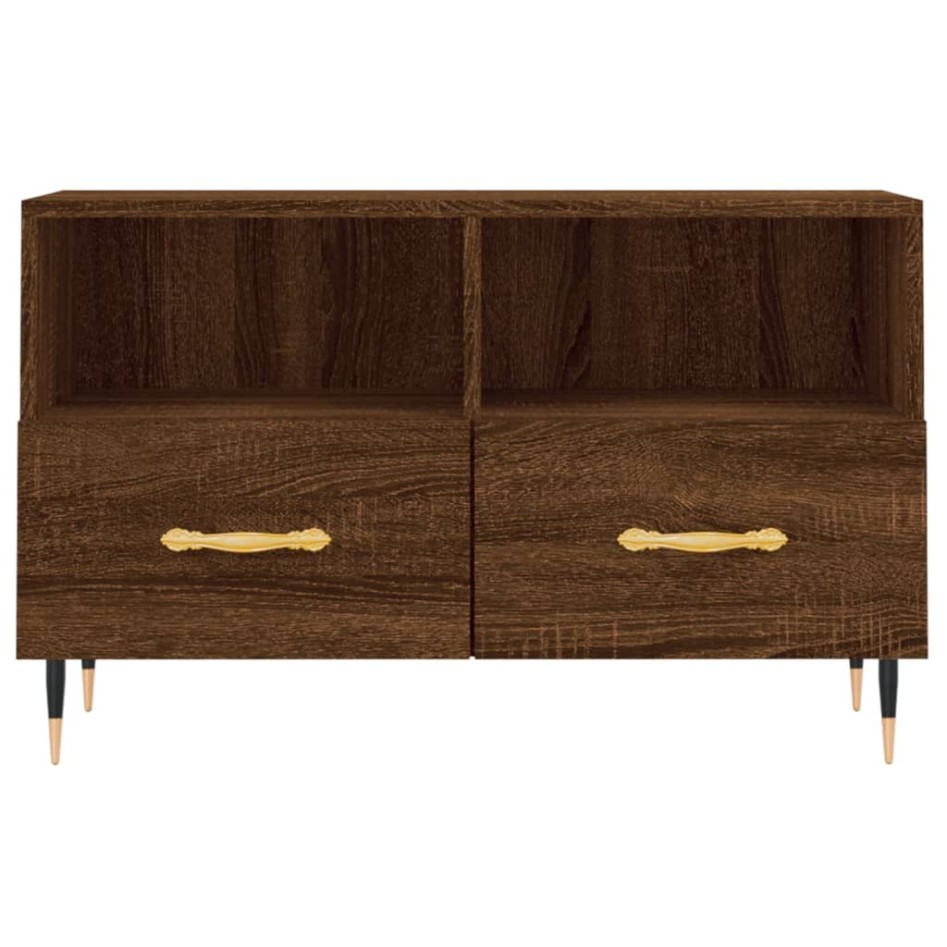 Mueble para TV madera contrachapada roble marrón 80x36x50