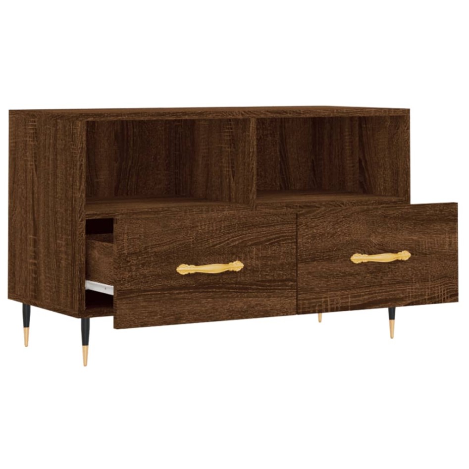 Mueble para TV madera contrachapada roble marrón 80x36x50