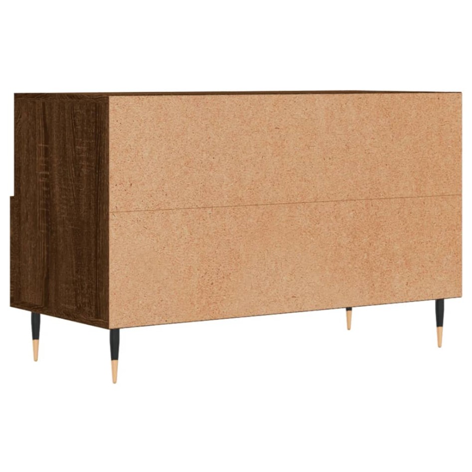 Mueble para TV madera contrachapada roble marrón 80x36x50