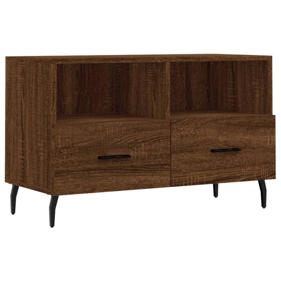 Mueble para TV madera contrachapada roble marrón 80x36x50