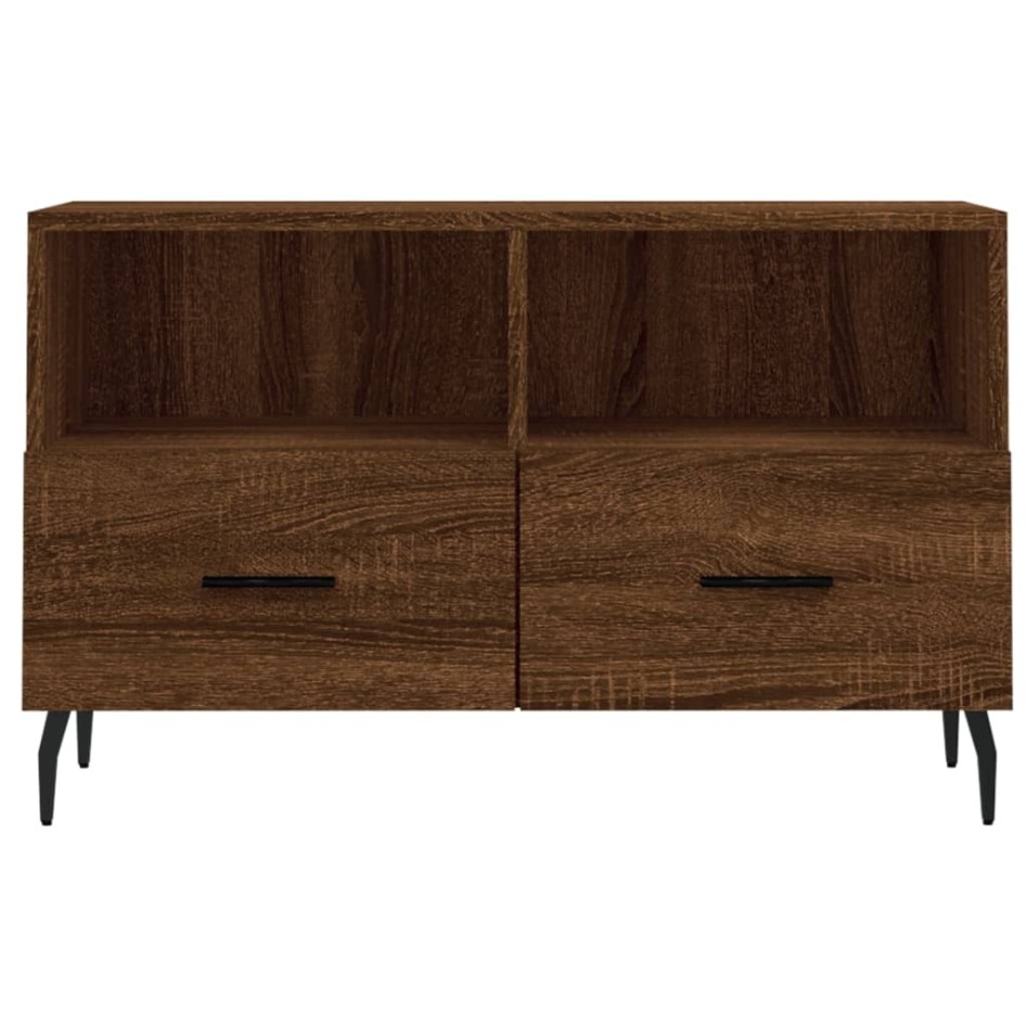 Mueble para TV madera contrachapada roble marrón 80x36x50